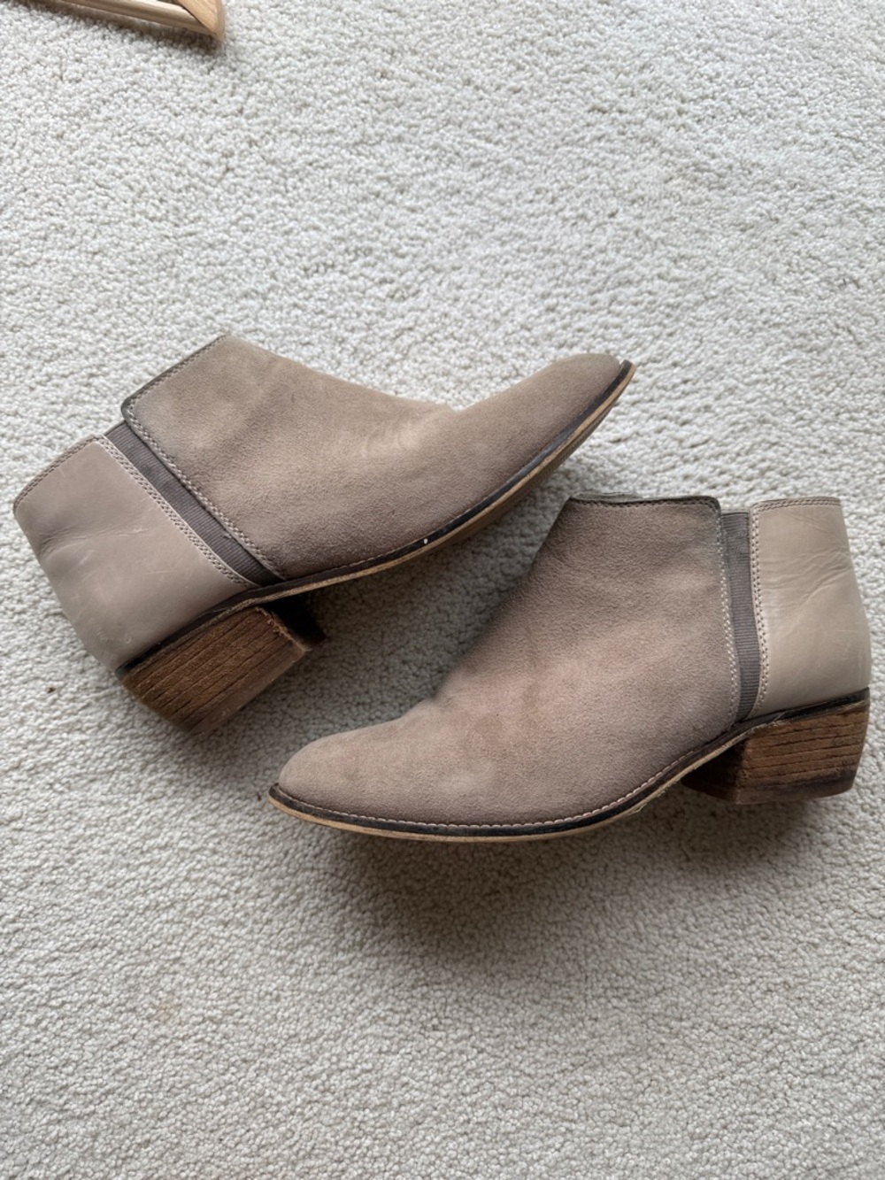 Dune London Taupe Suede Ankle Boots